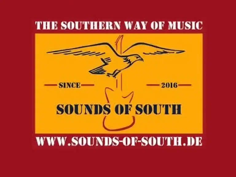 Sounds of South Musiklogo mit Adler und Gitarre.