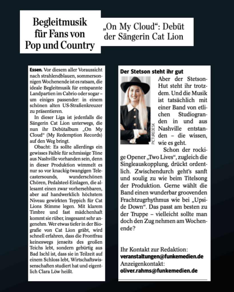 Cat-lion-musik-sängerin-debüt-single-pop-country.