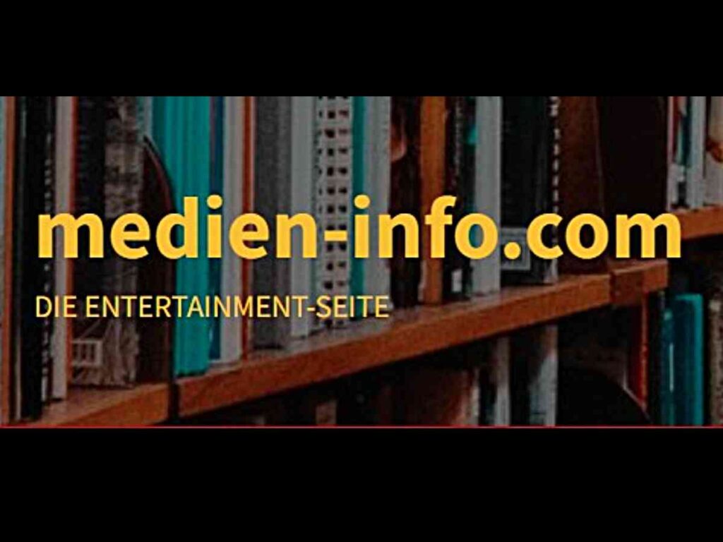 medien-info.com: Die Entertainment-Seite vor Bücherregal