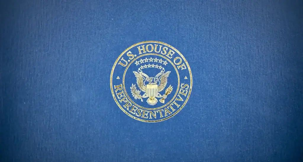 US-Abgeordnetensiegel auf blauem Hintergrund