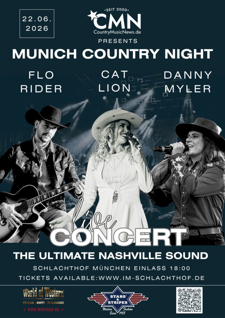 Plakat: Münchner Country Nacht, Livekonzert, 22.06.2026.