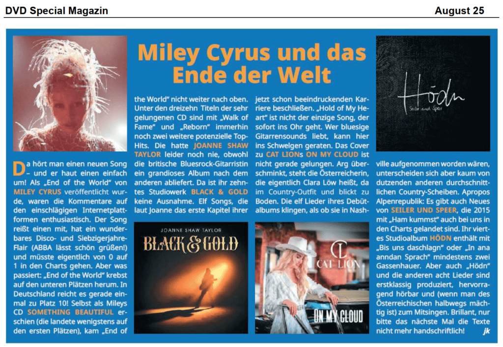 Miley Cyrus bei ihrem letzten Country Festival in Münzbach, emotionaler Auftritt.
