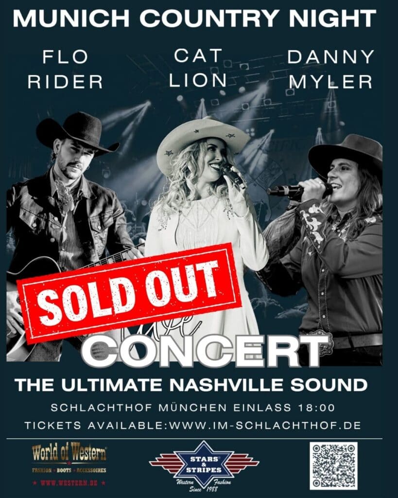 Ausverkauftes "Munich Country Night" Konzert mit Flo Rider, Cat Lion, Danny Myler.