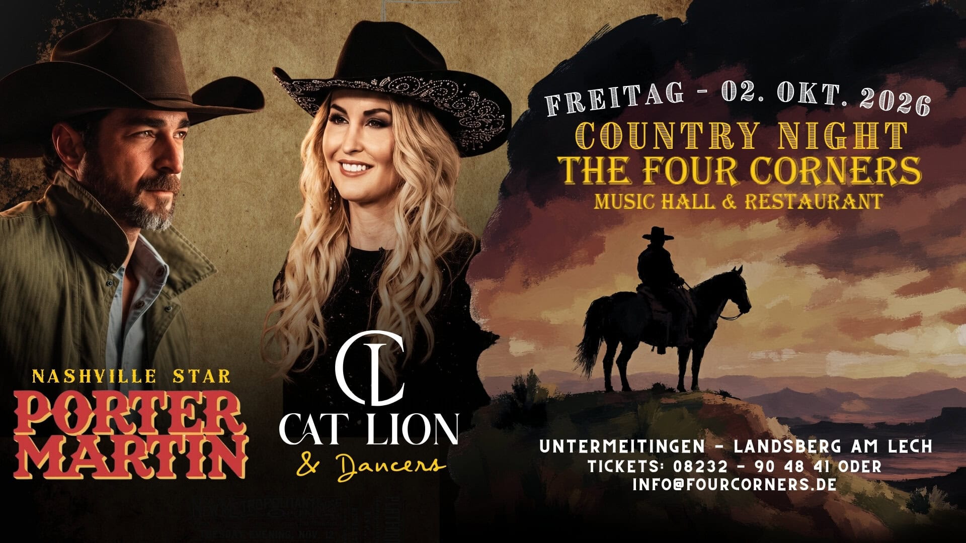 Country-Konzert mit Porter Martin und Cat Lion & Dancers